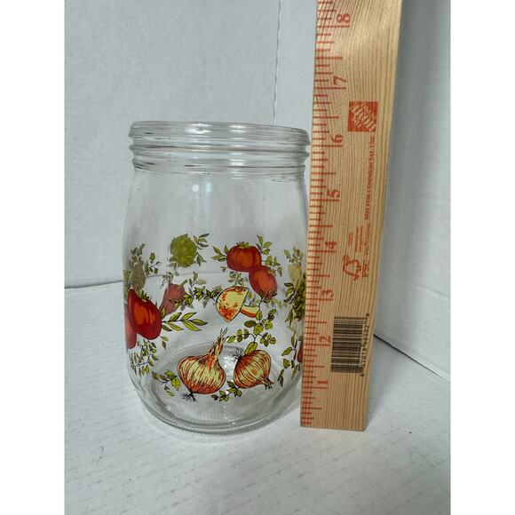 Vintage ARC Spice of Life 1L Glass Canister Jar Mushroom Tomato Made in France - Picture 7 of 7